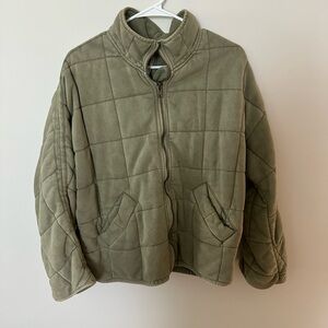 Free People Olive Bomber Jacket